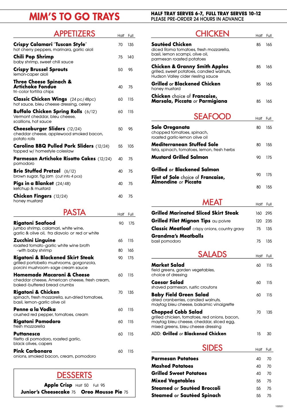 Menus - Mims Restaurant Lounge